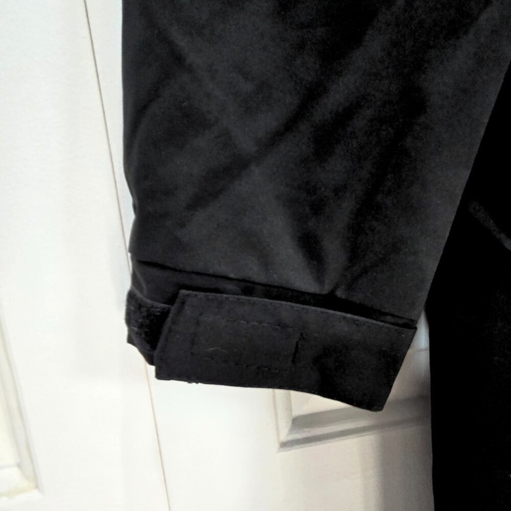 NWOT | Black Mid-Length Hooded Performance Spring Jacket Gold Hardware | XL - Picture 5 of 7